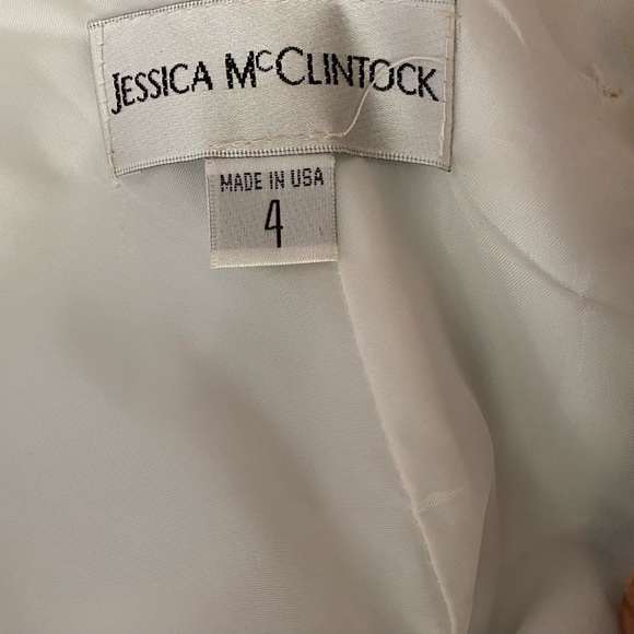 Jessica McClintock White with black lace cocktail dress - Picture 5 of 12